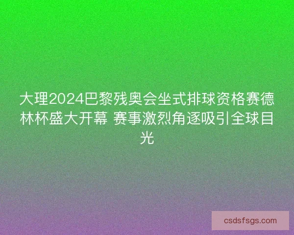 大理2024巴黎残奥会坐式排球资格赛德林杯盛大开幕 赛事激烈角逐吸引全球目光 大理2024巴黎残奥会坐式排球资格赛德林杯盛大开幕 赛事激烈角逐吸引全球目光