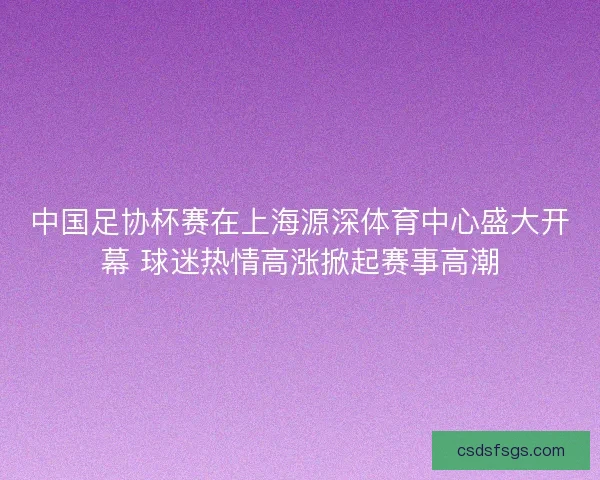 中国足协杯赛在上海源深体育中心盛大开幕 球迷热情高涨掀起赛事高潮 中国足协杯赛在上海源深体育中心盛大开幕 球迷热情高涨掀起赛事高潮