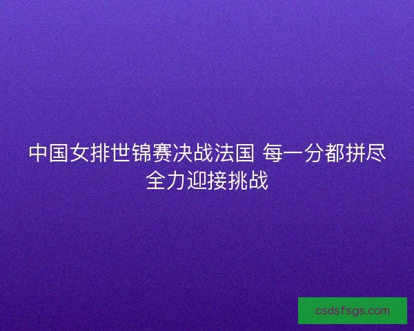 中国女排世锦赛决战法国 每一分都拼尽全力迎接挑战 中国女排世锦赛决战法国 每一分都拼尽全力迎接挑战